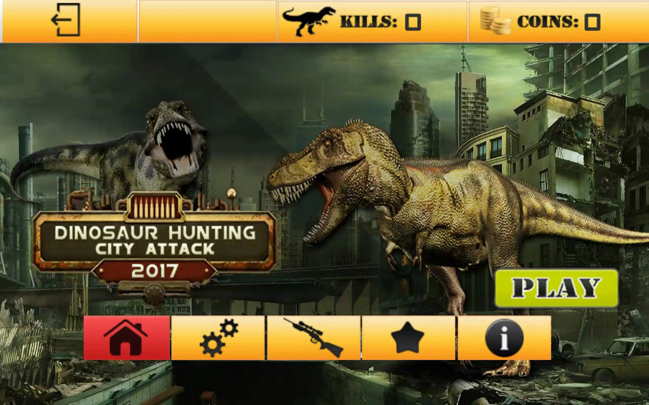 Dinosaur Hunting City Attack 2017